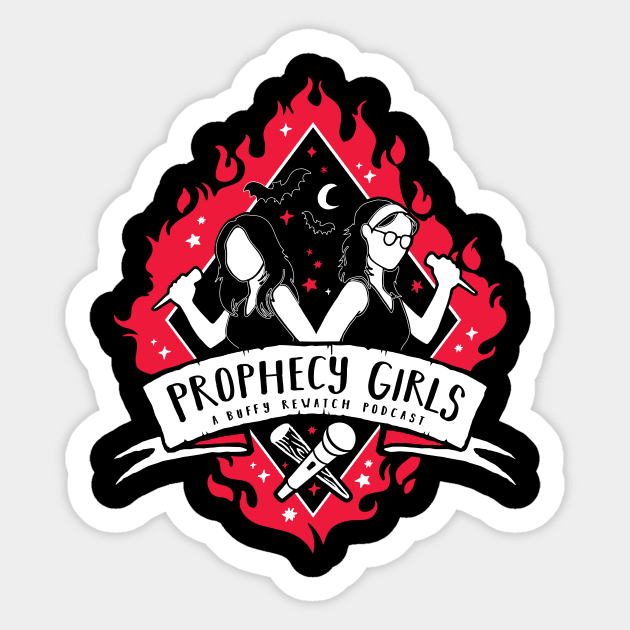 Steph and Kara Silhouette Sticker by Prophecy Girls Podcast